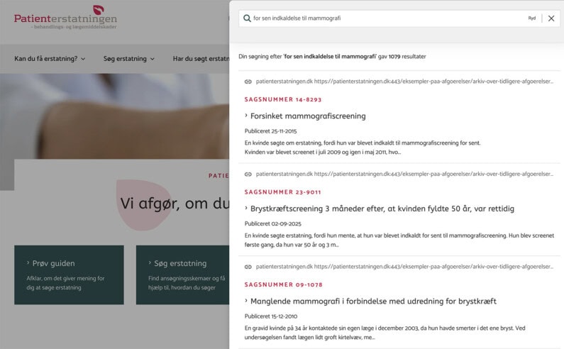 For sen indkaldelse til mammografi