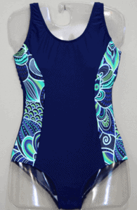 Monique badedragt navy print
