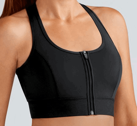 SportsBH med lynlås har lomme i begge sider til brystprotesen
