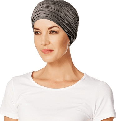 Karma turban med headband i warm brown melange