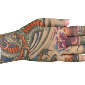 Lotus Dragon Tattoo kompressionshandske med fingre