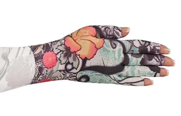 Tattoo Blossom kompressionshandske med fingre