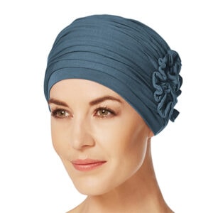 Havblå Lotus turban fra Christine Headwear