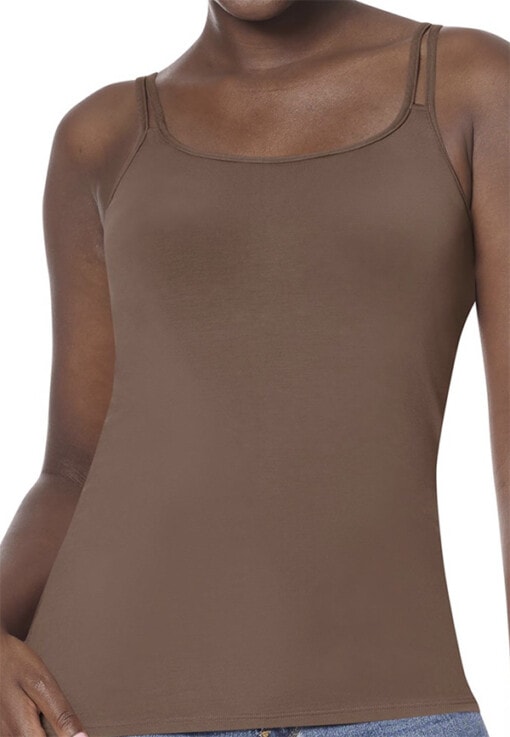 Valetta top eller undertrøje med lomme - mocha
