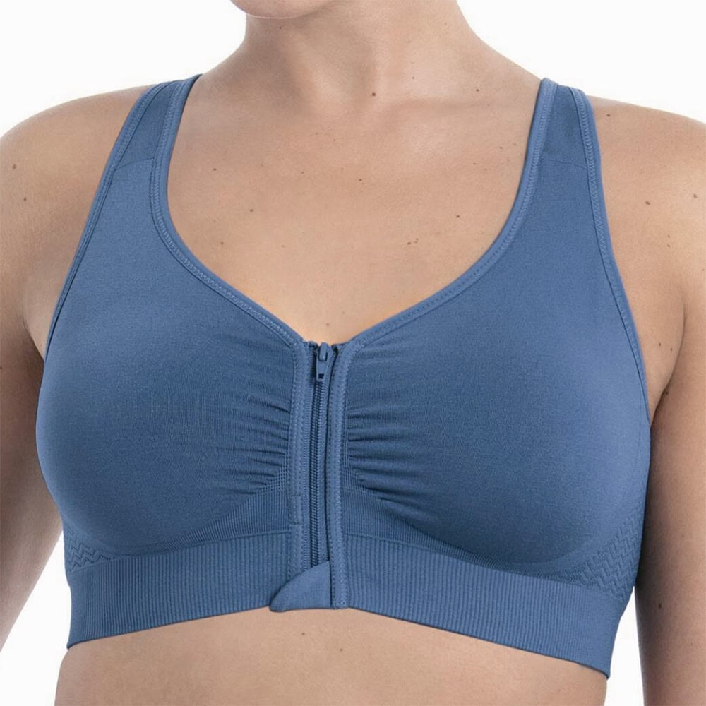 Lynn BH med lynlås og lomme fra Anita Care - i farven Blue Heaven