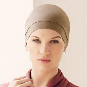 Laura hue i vintage khaki fra Viva Headwear