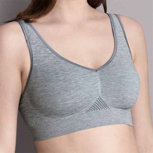 Gråmeleret Lotta BH med lomme i lækkert mikrofiberstof