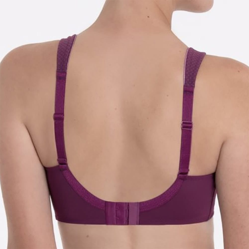 Leni BH med lomme - i farven Plum, set bagfra