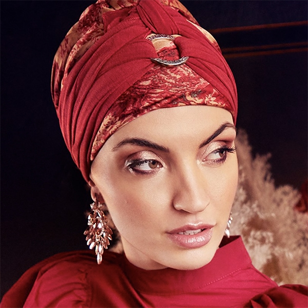 Boho Sienna turban sæt - Oriental Red fra House of Christine