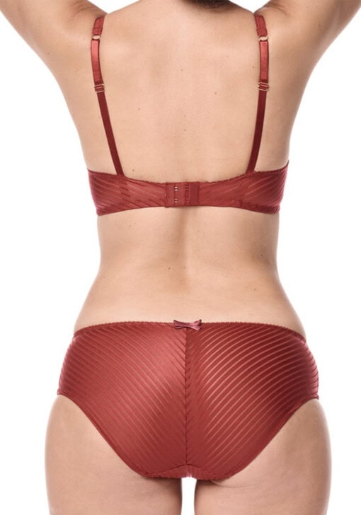 Karolina trusser og BH med lomme - i farven lipstick, set bagfra