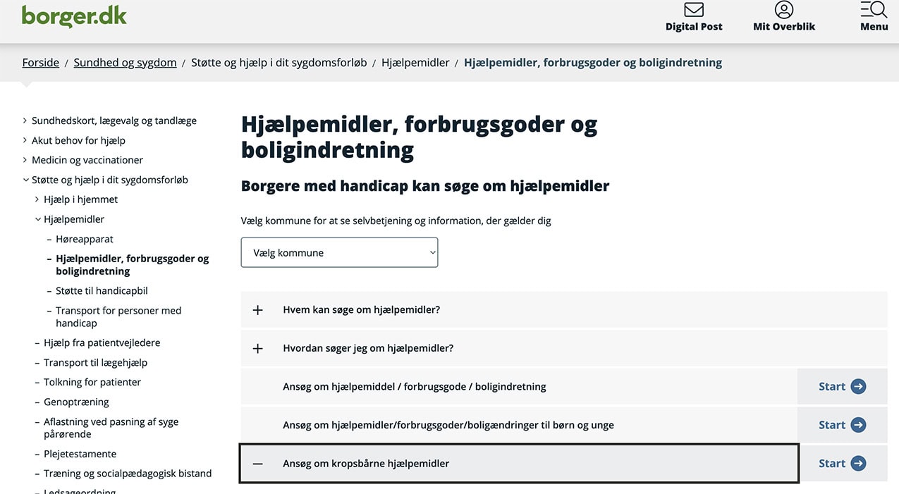 Bevilling til en brystprotese hører under kropsbårne hjælmpemidler