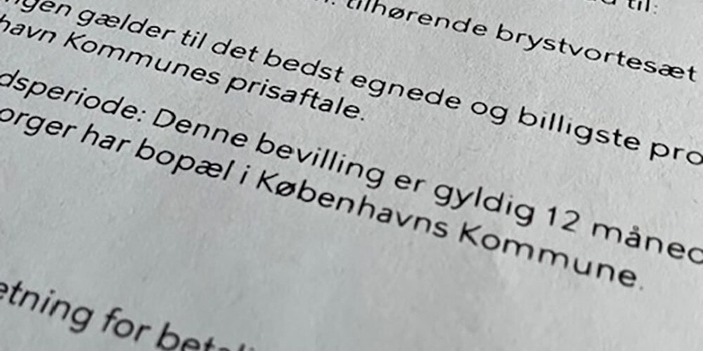 Søg bevilling til brystprotese - og brystvorter