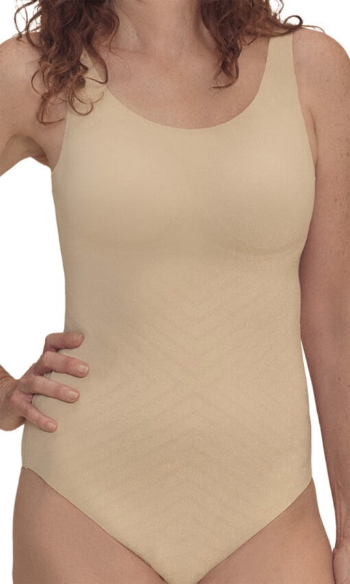 Linda bodystocking med lomme - sand