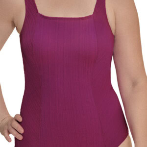 Treviso badedragt med lomme - i farven berry (bærfarvet)