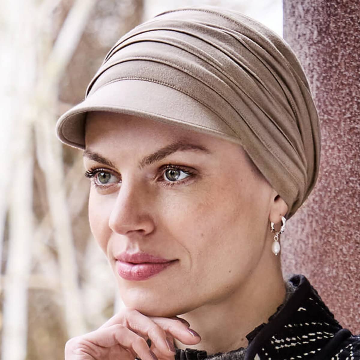 Yoga Cap med solbeskyttelse - brun