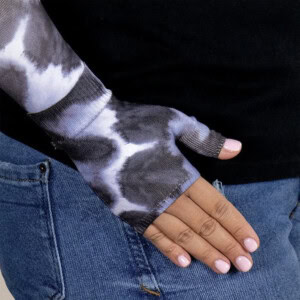 Indigo kompressionshandske uden fingre (gauntlet)